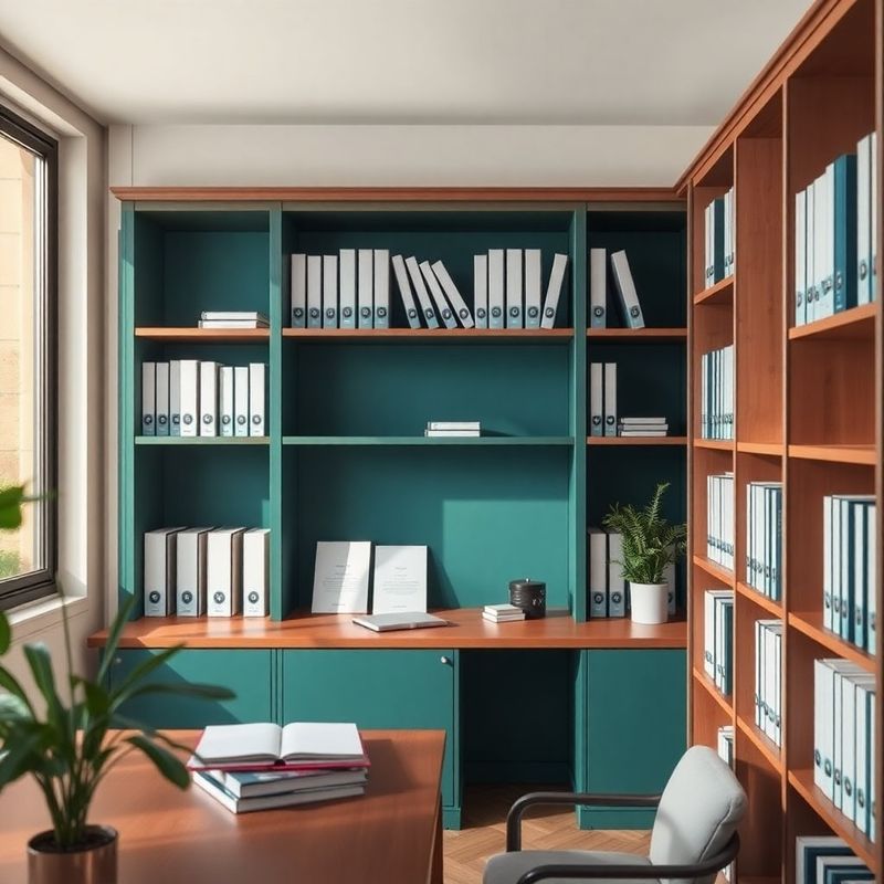 Interno dello studio di consulenza a Perugia con librerie e luce naturale